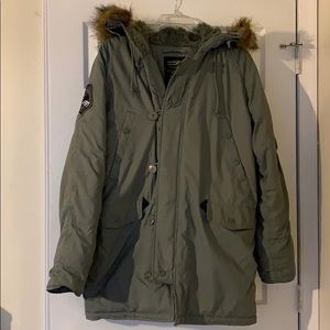 Gray sz large Alpha Industries parka jacket